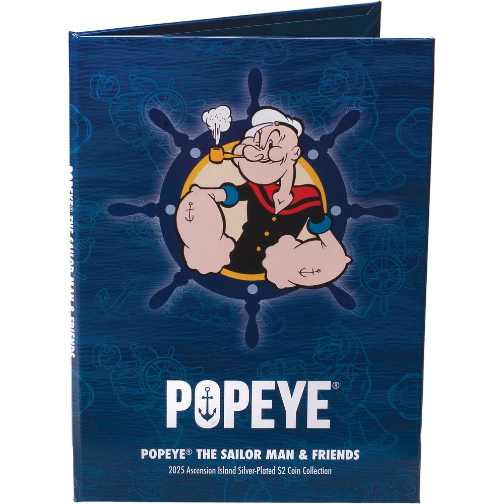 2025 Ascension Island $2 Popeye and Friends 10 Coin Folder