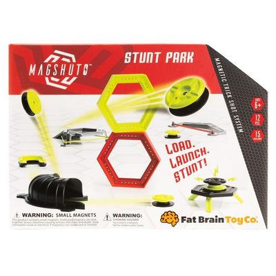 Fat Brain Toys Magshuto Stunt Park, Trick Shot System, Magnet Toys Skill Disc Launch Set, Magnet Game for Kids and Tweens