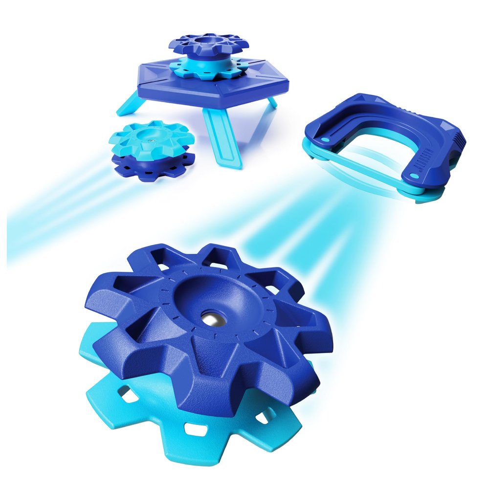 Fat Brain Toys Magshuto Mag-Kit Series 1 Metal Cypher Blue, Magnetic Trick Shot System, Open-Ended Disc-Launching Skill Challenge for Ages 6 and Up