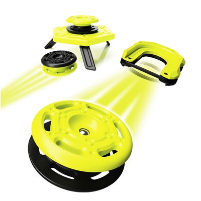 Fat Brain Toys Magshuto Mag-Kit Series 1 Quick Circuit Yellow and Black, Magnetic Trick Shot System, Open-Ended Disc-Launching Skill Challenge for Ages 6 and Up