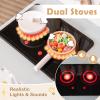 Costzon Kids Kitchen Playset, Wooden Pretend Play Kitchen with Lights and Sounds, Stoves, Sink & Faucet, Oven, Cooking Accessories, Toy Kitchen Set for Toddlers, Gift for Boys Girls Ages 3+ (White) view 2
