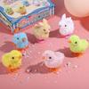Auvitaya Easter Wind Up Chicken Toys, 4pcs Cute Plush Jumping Bunny Toy Hopping Animals Clockwork Windup Rabbit for Kids Birthday Gift Party Favors Christmas Goody Bag Fillers Prizes Treasure Box view 2