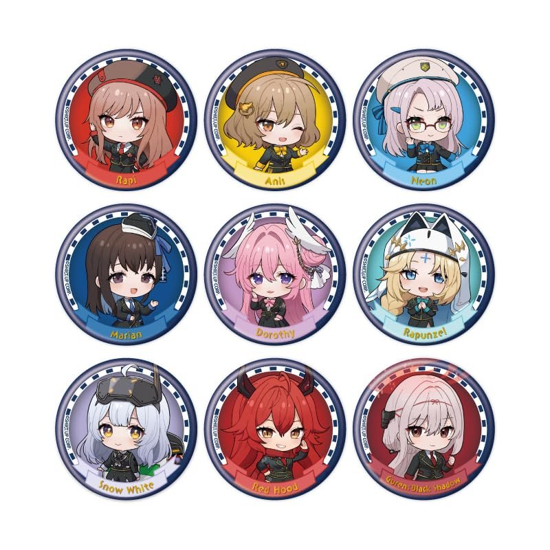 Victory Goddess Nikke 01 Mini Character Illustration Can Badge Box of 9