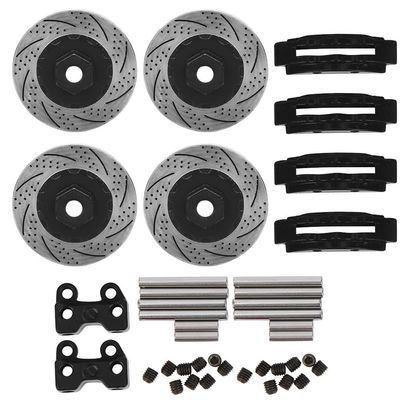 RC Brake Disc Palipers Simulation Metal 4pcs Compatible with 1 10 RC Series Car for Better Braking Performance and Authentic Appearance (Black)