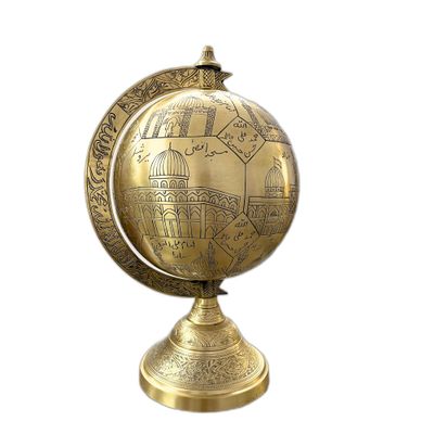 Antique Brass Armillary Sphere - Decorative Hanging & Standing Nautical Globe with Islamic Mapping, Vintage Home Decor Ornaments | The Magic Bella