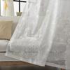 HooHero White Sheer Curtains Window Treatments Rod Pocket Gauze Fabric for Living Kids Baby Room Bedroom Floral Embroidered Countryside Pastoral Style view 2