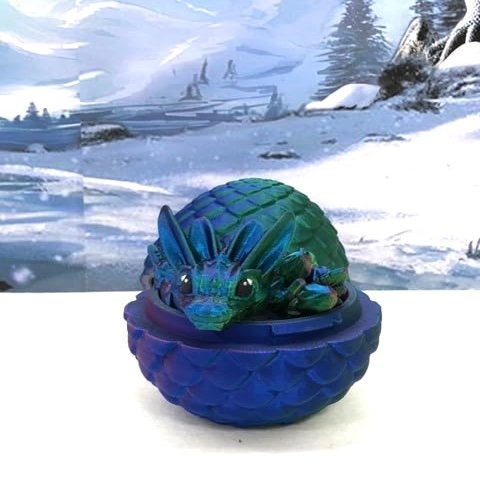 3D Printed Dragon with Dragon Egg, Articulated Dragon Tri- Color Easter Baby Dragon, Fidget ADHD Autism oy Executive Desk Toy BD001- Easter (Red Green Blue)