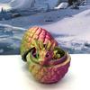 3D Printed Dragon with Dragon Egg, Articulated Dragon Tri- Color Easter Baby Dragon, Fidget ADHD Autism oy Executive Desk Toy BD001- Easter (Red Yellow Blue) view 1