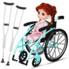 Vaguelly 1set Miniature Wheelchair Model Crutches for Dollhouses Home Decor and Miniature Landscaping Realistic Design and Materials for Display and Collecting view 1