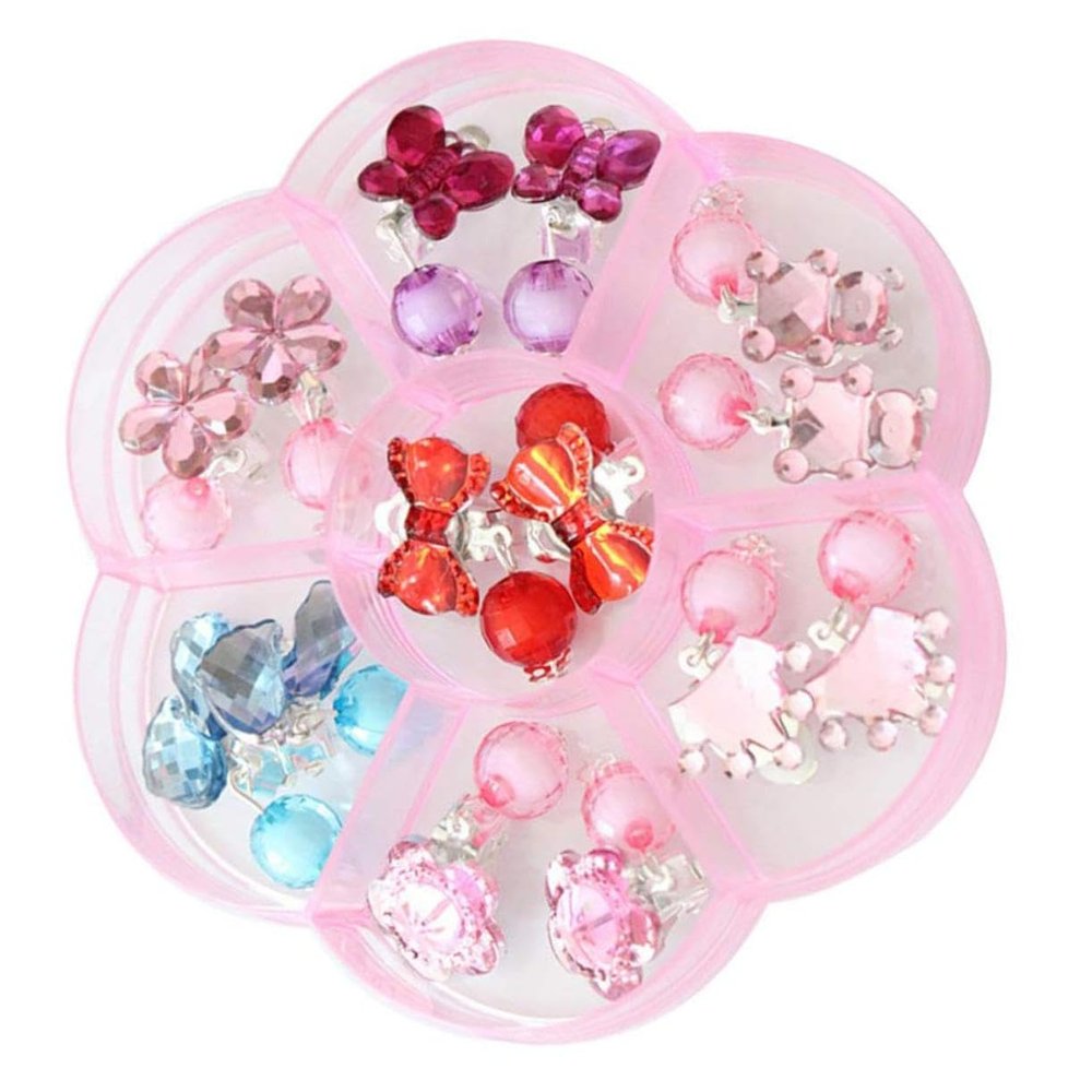 ORFOFE Fashionable Clip-on Earrings 7 Pair Set Acrylic Earrings for Girls Party Favor