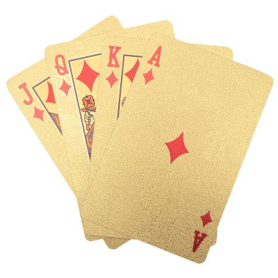 Waterproof Plastic Cards Embossed Gold Foil Table Games for Beach Camping Leisure