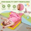Costzon Toddler Climbing Toys Indoor, 6 Pieces Soft Play Blocks with EPE Foam, PU Leather Cover & Vivid Colors for Inside Climb and Crawl Activity, Foam Climbing Blocks for Toddlers Baby Kids view 2