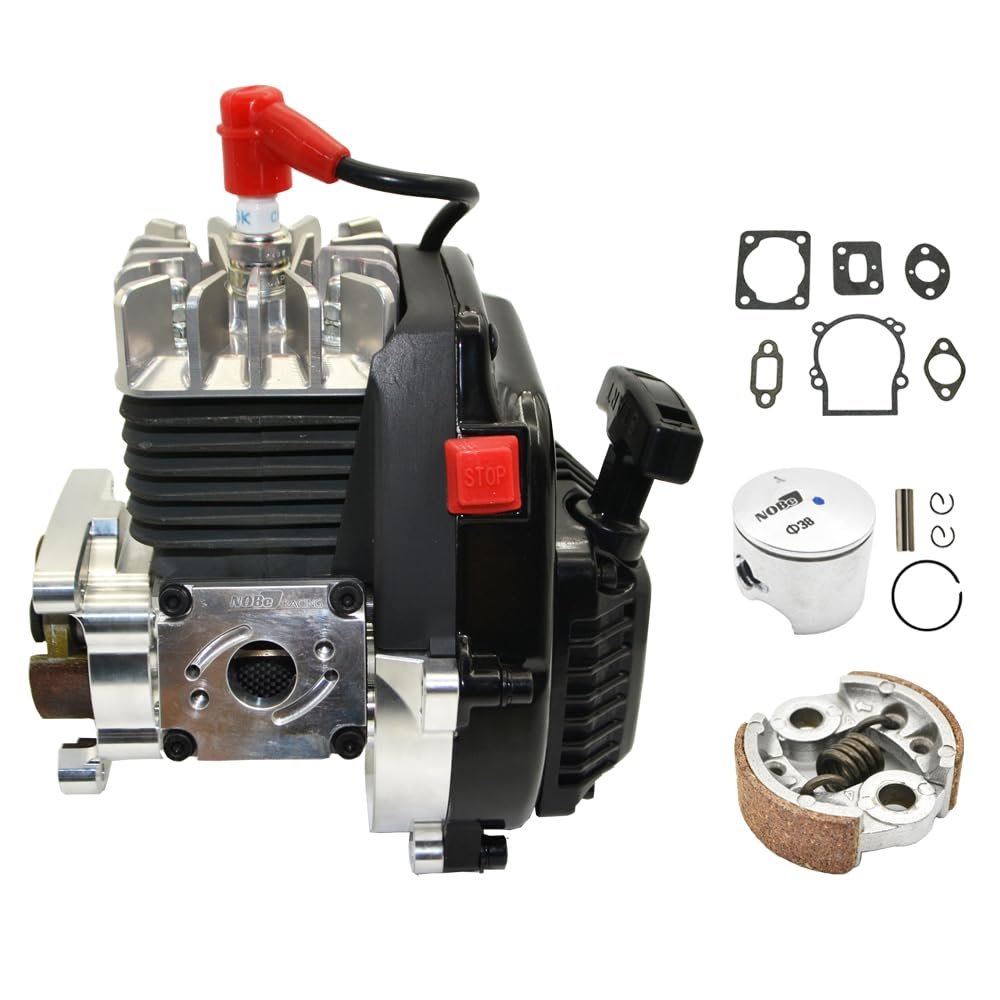 32cc CNC Crankcase Intake 1/5 Scale 2-Stroke Gasoline RC Engine Comes with NGK Spark Plug Fit for Baja HPI Losi Redcat Rovan Compatible with All 1/5 RC car Professional Competition Model