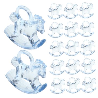 CIYODO 48pcs Acrylic Rocking Horse Shower Decorations Cute Table Centerpiece for Boy Girl Parties Diy Adornments for Gender Reveal and Boys and Girls Celebrations