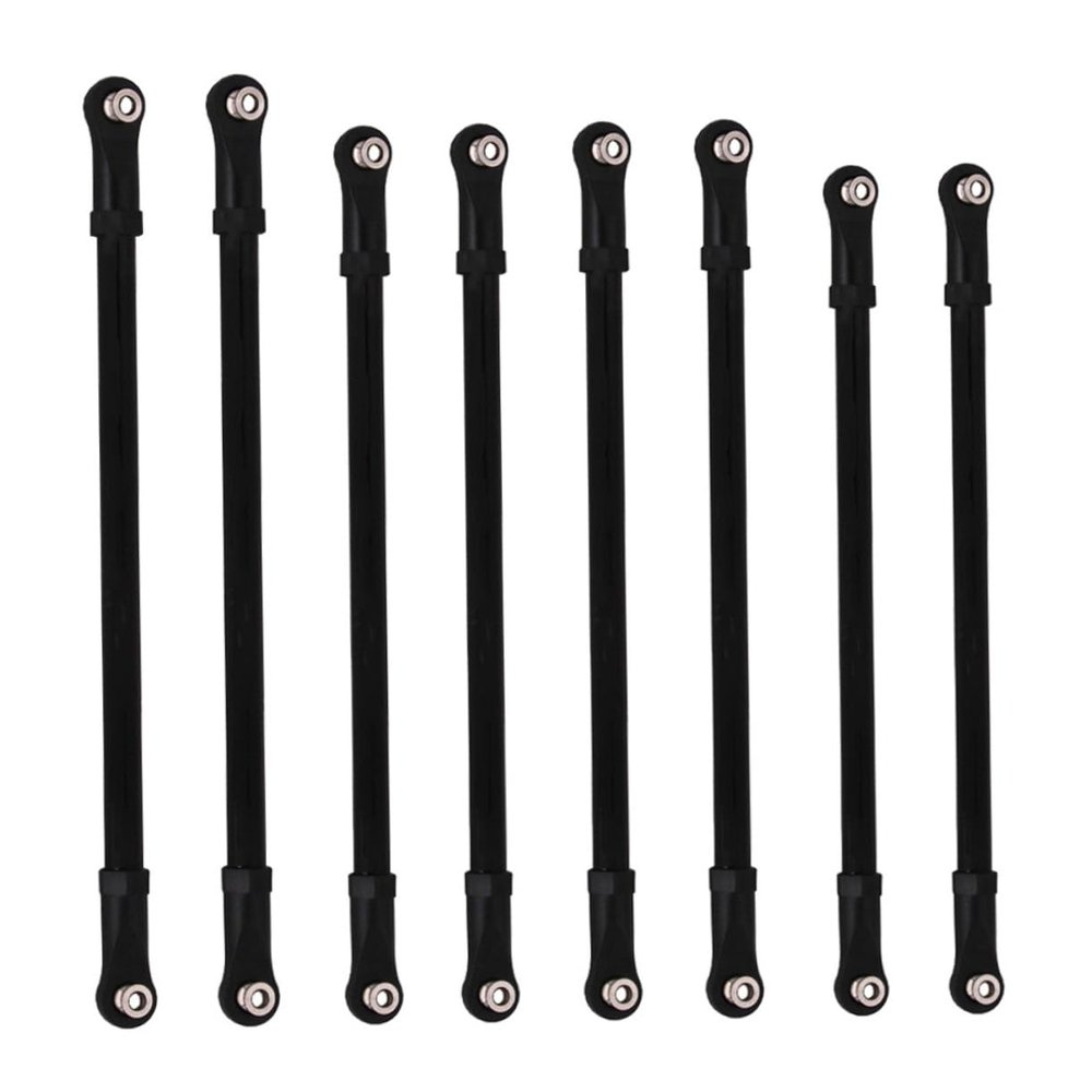 Abaodam 8pc Aluminum Alloy Pull Tie Rods for Rc Model Car Compatible Wheelbase Smooth Design for Enhanced Performance