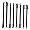 GARVALON 8pc Aluminum Alloy Pull Rod Rc Car Models Flexible Design Compatible with Wrangler and Wheelbase Vehicles Black view 4