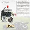 34cc CNC Crankcase Intake 1/5 Scale 2-Stroke Gasoline RC Engine Compatible with Walbro 1191 Carburetor and NGK Spark Plug Fit for Baja HPI Losi Redcat Rovan Compatible with All 1/5 RC car view 2