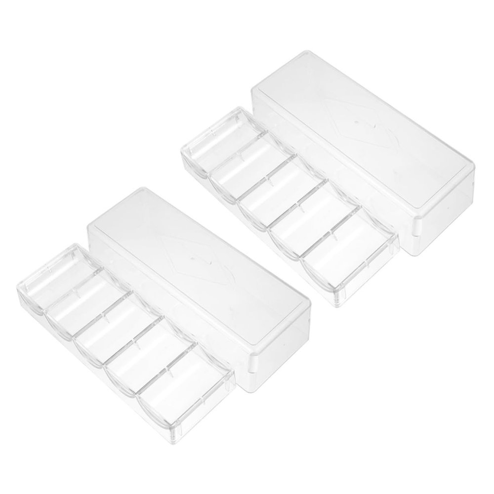 CORHAD 2pcs Sturdy Poker Chips Rack Poker Chips Storage Container Box Cover Case Tray Visible Tray