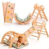 Goodevas 5-in-1 Toddler Climbing Toys Indoor Set - Pikler Triangle, Climbing Arch, Balance Cushion, Montessori Climbing Gym for Toddlers 1-3, Foldable Wooden Baby Activity Center, Jungle Gym for Kids view 1