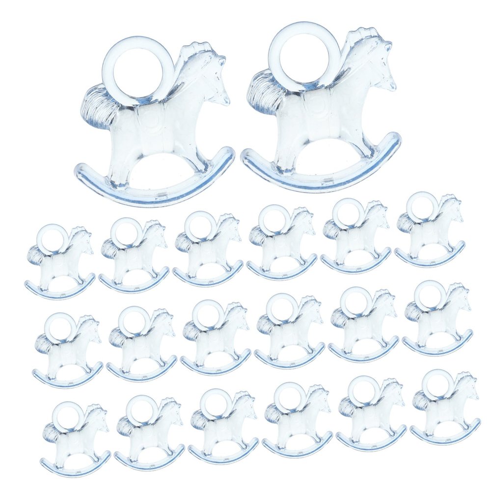 Hemoton 48pcs Acrylic Rocking Horse Decor Shower Supplies for Newborn Party Favors Girl Boy Decorations