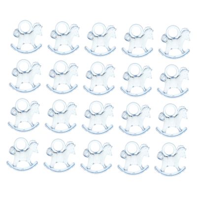 WESIEVYA 48pcs Acrylic Shower Decorations Rocking Horse Toys for Girls Boys Shower Supplies Gender Reveal