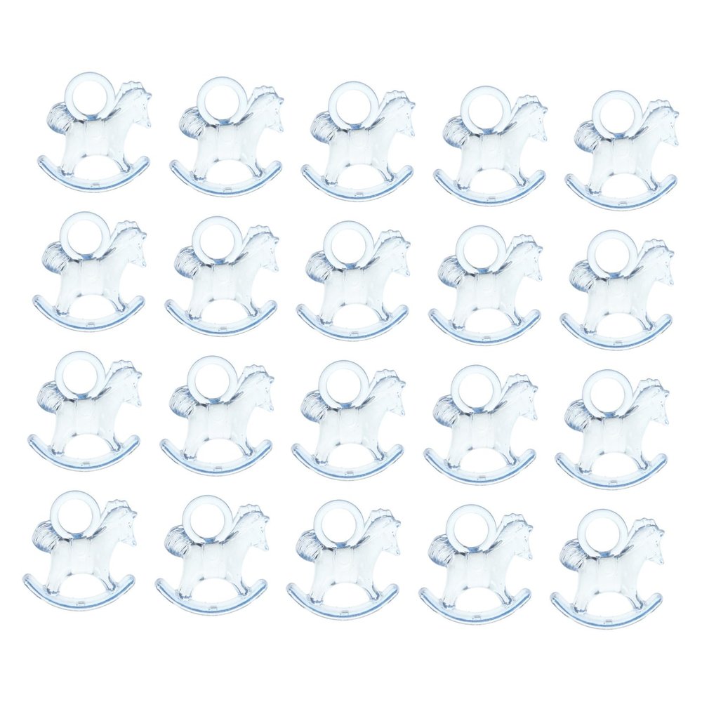 WESIEVYA 48pcs Acrylic Shower Decorations Rocking Horse Toys for Girls Boys Shower Supplies Gender Reveal