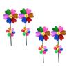 HANABASS 4pcs PVC Heart Petal Pinwheel Decor Windmill for Outdoor Garden for Boys and Girls Playtime Party Decorations and Lawn Adornments view 1