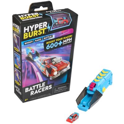Hyper Burst Battle Racers Red Storm Car & Launcher | Over 600+ MPH Scale Speed! | Racing Micro Scale Cars and Battle Action Toys | Ages 5+