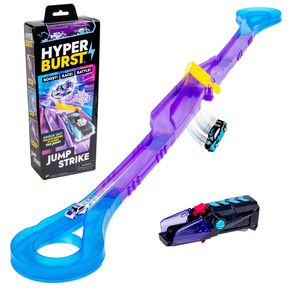 Hyper Burst Jump Strike Playset | Race and Battle! | Customizable Race Track & Micro Scale Cars | Over 600+ MPH Scale Speed!