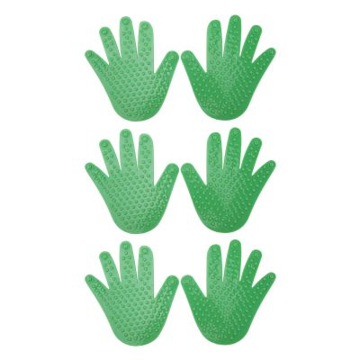 Hand Shaped Floor Markers 3 Pairs PVC Non Slip Spot Markers for Preschool Education and Kindergarten Activities (Orange), Enhances Coordination and Fun (Green)
