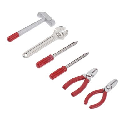EXHUMKY 1set Mini Tool Educational Plaything Miniature Wrench Hammer for Dollhouse Maintenance Compact Safe Design for Boys and Girls Creative Play for Home