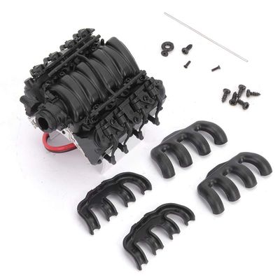plplaaoo RC Simulation V8 Engine Cover Cooler Motor Fan for 4 SCX10 SCX10II Enhances Cooling Efficiency with Automatic Temperature Control and High Performance Design (Black)