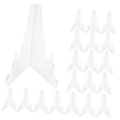 ABOOFAN 25pcs Transparent Easel Stands for Medals and Collectible Display Lightweight Organizer Rack for Storage and Showcasing and Medals