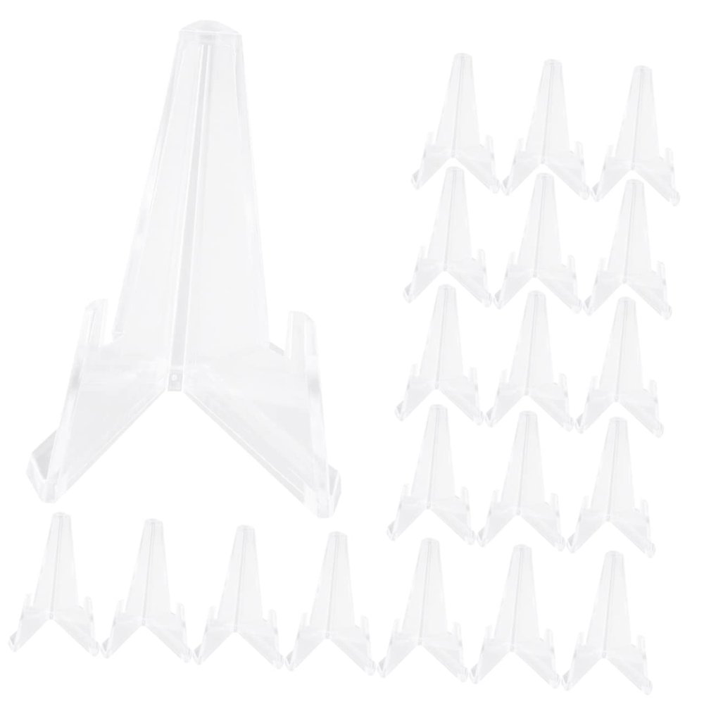 ABOOFAN 25pcs Transparent Easel Stands for Medals and Collectible Display Lightweight Organizer Rack for Storage and Showcasing and Medals