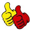 Anneome 2pcs Thumb up Cheering Props Inspirational Felt Decorations for Events Yellow Red Hand Ornaments for Sports Parties and Home Decor view 1
