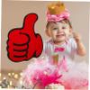 Anneome 2pcs Thumb up Cheering Props Inspirational Felt Decorations for Events Yellow Red Hand Ornaments for Sports Parties and Home Decor view 3