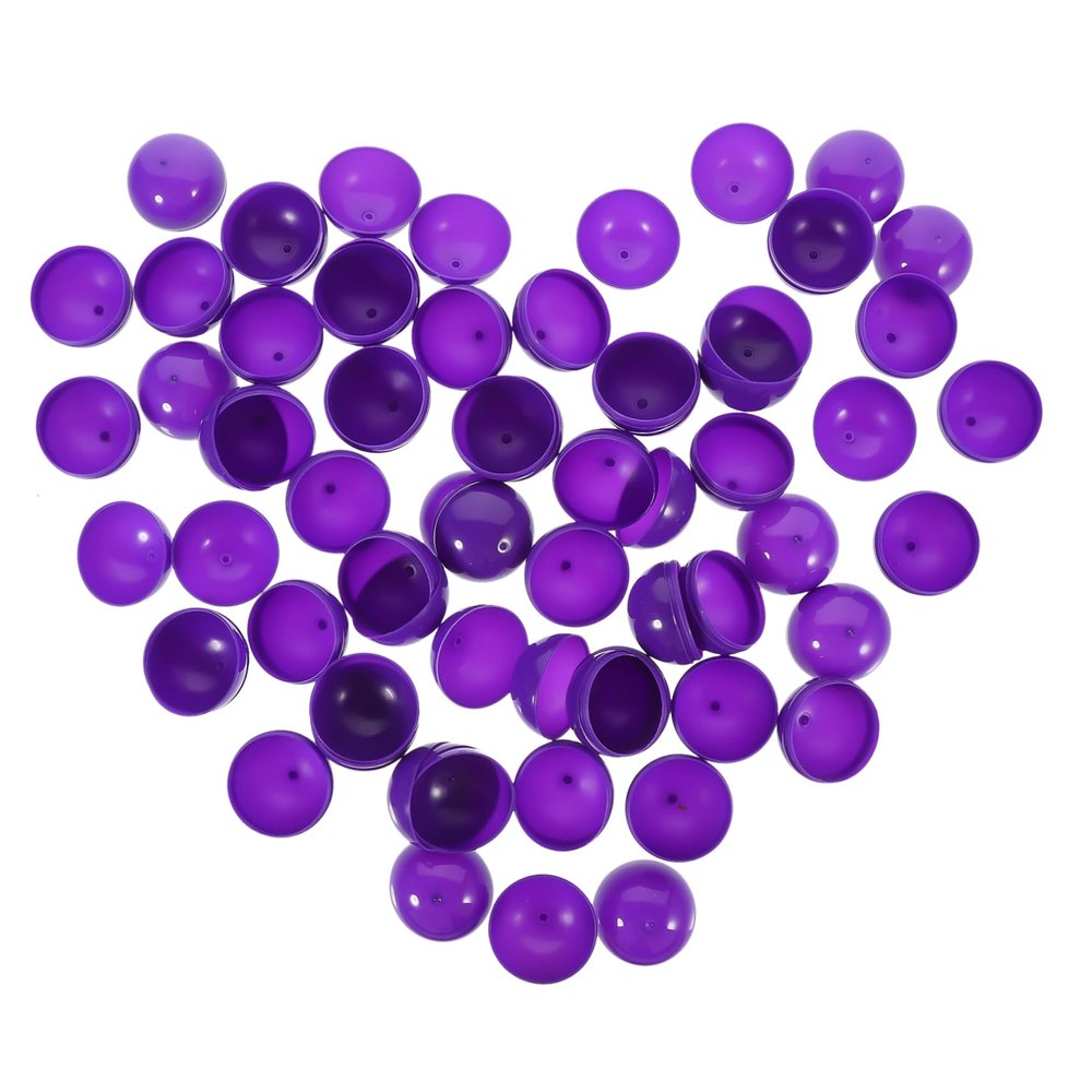 FELTECHELECTR 50pcs Purple Hollow Raffle Balls Prize Balls Capsules for Party Bingo Games Plastic Party Supplies