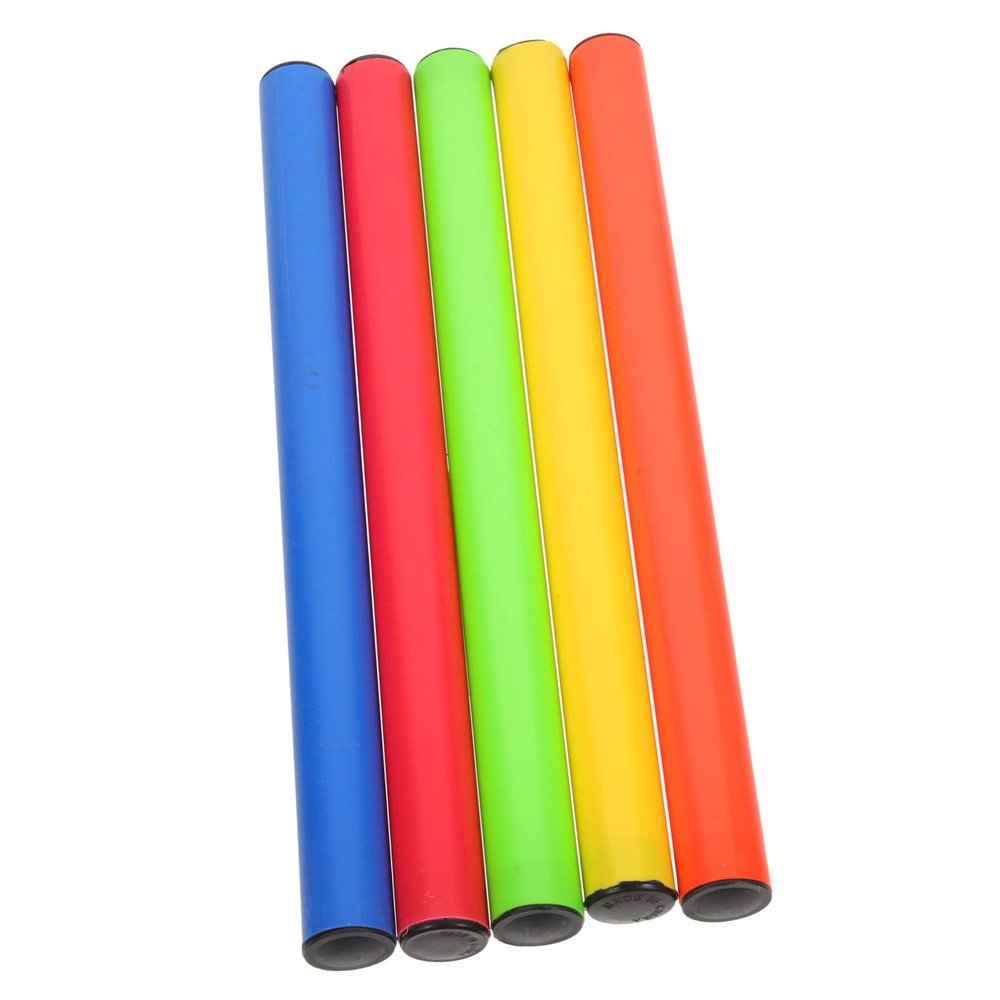BRIGHTFUFU 5pcs Relay Sticks for Boys and Girls Running Sticks Safety Edges for School Races