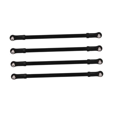 BESTonZON 8pc Aluminum Alloy Pull Rod for Rc Crawler Car Models Compatible Metal Spare Parts Black