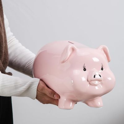11'' Large Piggy Bank for Adults,Alcancias De Dinero para Adultos Nios,Ceramic Coin Bank,Piggy Bank for Boys,Girls Money Box,Money Bank,Modern Home Decor Living Room