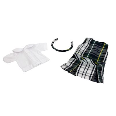 14.5 inch Doll Outfit-School Plaid Jumper include Blouse and Matching Headband/Add on Option: Sock and Shoe (Doll is not included) (Jumper Only, Plaid 45)