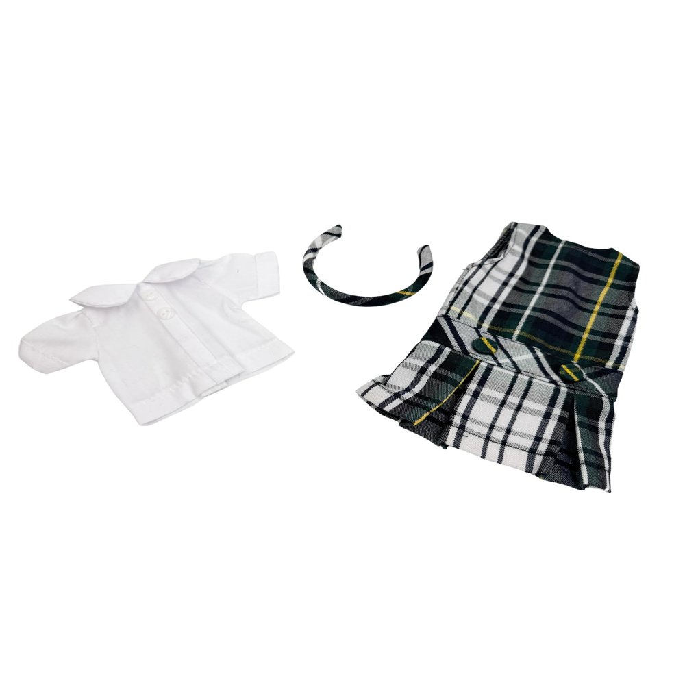 14.5 inch Doll Outfit-School Plaid Jumper include Blouse and Matching Headband/Add on Option: Sock and Shoe (Doll is not included) (Jumper Only, Plaid 45)