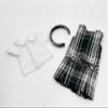 14.5 inch Doll Outfit-School Plaid Jumper include Blouse and Matching Headband/Add on Option: Sock and Shoe (Doll is not included) (Jumper,White Sock,Shiny Shoe, Plaid 61) view 3
