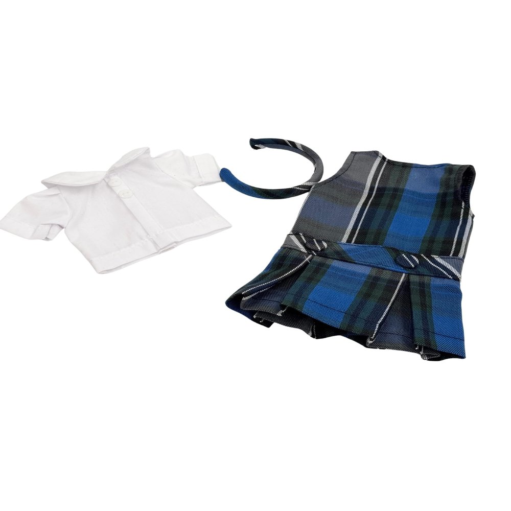 14.5 inch Doll Outfit-School Plaid Jumper include Blouse and Matching Headband/Add on Option: Sock and Shoe (Doll is not included) (Jumper Only, Plaid 32)