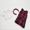 14.5 inch Doll Outfit-School Plaid Jumper include Blouse and Matching Headband/Add on Option: Sock and Shoe (Doll is not included) (Jumper,White Sock,Shiny Shoe, Plaid 65) view 3