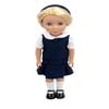 14.5 inch Doll Outfit-School Plaid Jumper include Blouse and Matching Headband/Add on Option: Sock and Shoe (Doll is not included) (Jumper,White Sock,Shiny Shoe, Navy) view 1