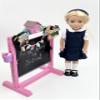 14.5 inch Doll Outfit-School Plaid Jumper include Blouse and Matching Headband/Add on Option: Sock and Shoe (Doll is not included) (Jumper,White Sock,Shiny Shoe, Navy) view 2