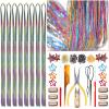 Celinebella Hair Tinsel Kit 8 Packs Rainbow Color 2000 Strands Heat Resistant 320F Complete Tool Kit for Women Teens Party Festival Concert Halloween Cosplay Hair Accessories view 1