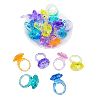 VICASKY 74pcs Funny Plastic Rings Toy Ring Decorative for Boys and Girls Toy Bright Colors