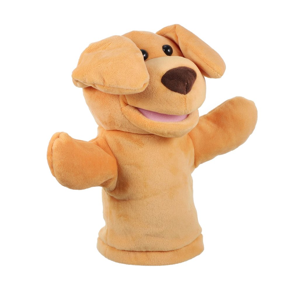 COSMEVIVI Plush Dog Hand Puppet for Interactive Role Play Soft Animal Hand Doll for Storytelling and Parent Games Ideal for Creative Play and Imaginative Fun